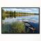 Designart - Beautiful Swedish September Lake - Landscape Photography Canvas Print in Black Frame